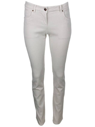 Women's Slim Fit Straight Jeans White - BRUNELLO CUCINELLI - BALAAN 2