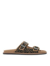 Men's Peel Jacquard Fabric Sandals Brown - FENDI - BALAAN 2