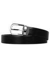 Horseshoe Buckle Reversible Leather Belt Black Brown - MONTBLANC - BALAAN 2