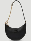 Pebble grain leather mini V logo plaque hobo shoulder bag black - VALENTINO - BALAAN 2