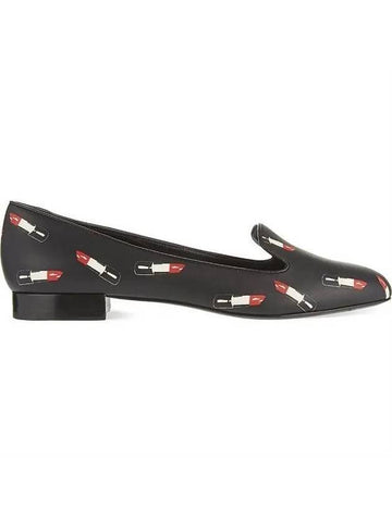 Lipstick Round Toe Flats Black - SAINT LAURENT - BALAAN 1