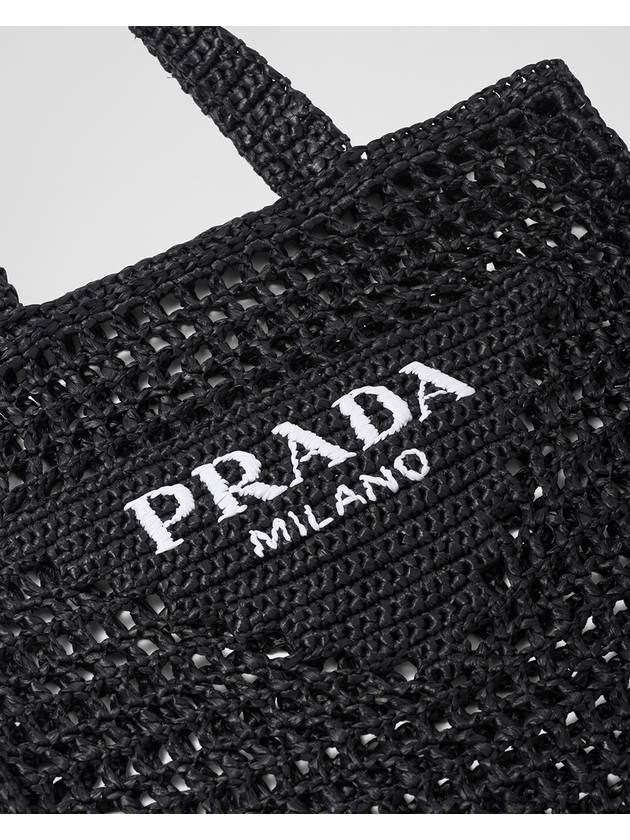 Crochet Tote Bag Black - PRADA - BALAAN 5