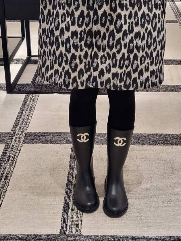 CC Logo Caoutchouc Rain Boots Black - CHANEL - BALAAN 3