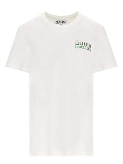 Women's Love Club Logo Short Sleeve T-Shirt White - GANNI - BALAAN 2