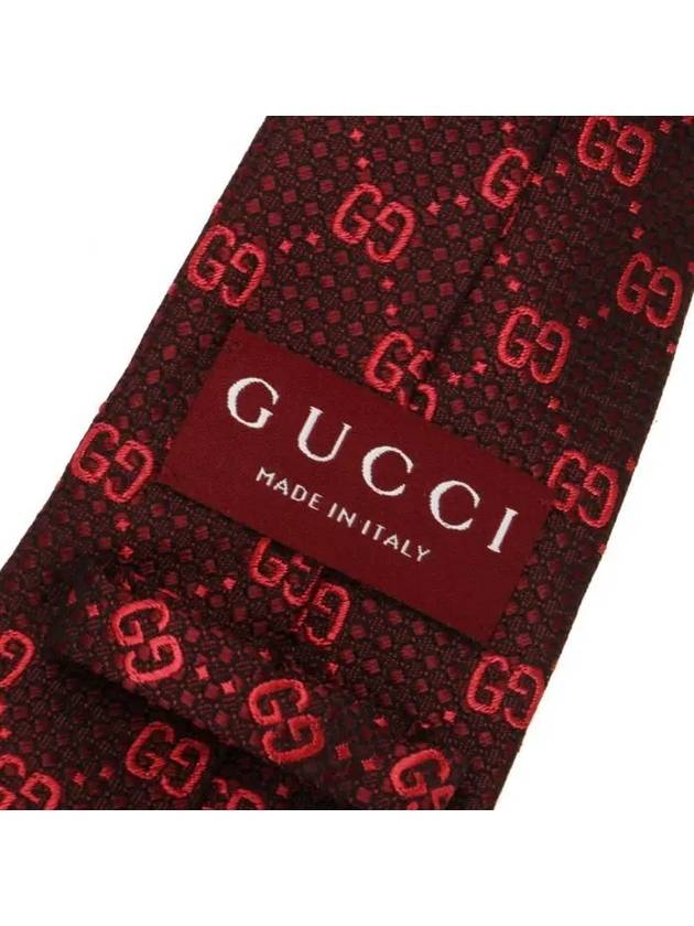 GG Silk Jacquard Tie Bordeaux - GUCCI - BALAAN 6