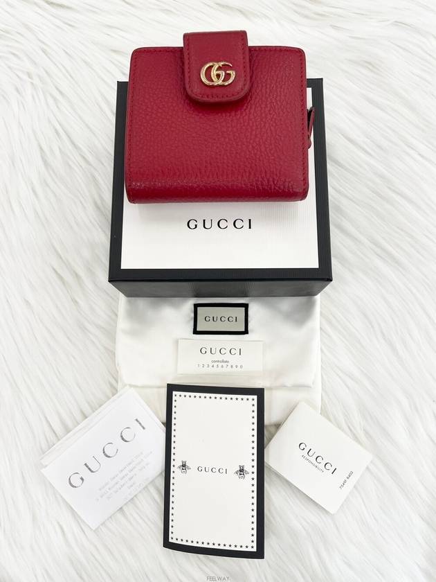 Daol Sangin Store GG Marmont Flap Half Wallet Red 523193 Condition A - GUCCI - BALAAN 1