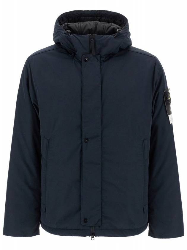 Techno Fabric Hooded Jacket Navy - STONE ISLAND - BALAAN 1