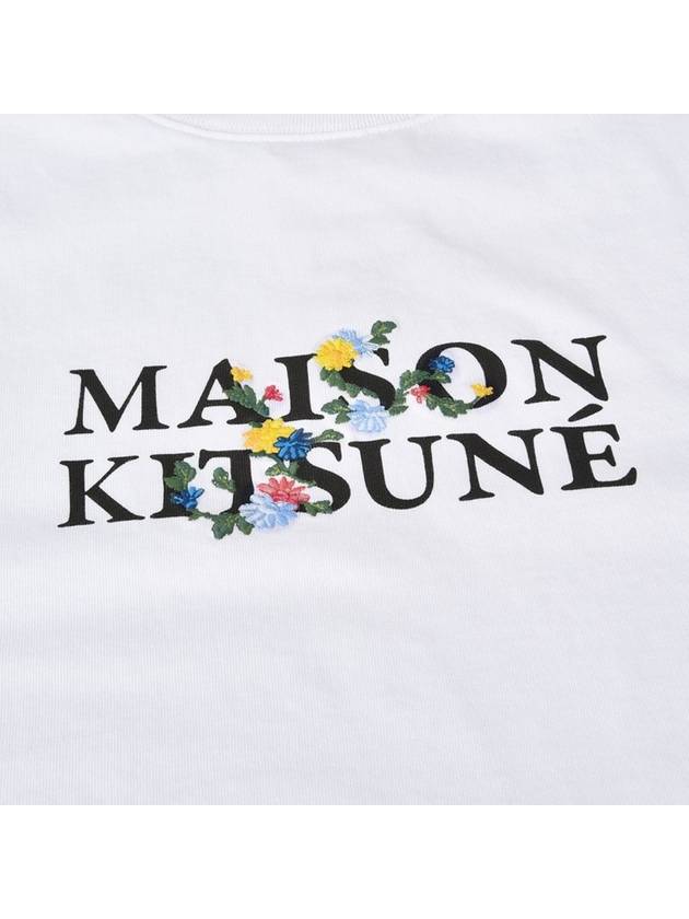 Flowers Oversized Short Sleeve T-Shirt White - MAISON KITSUNE - BALAAN 3