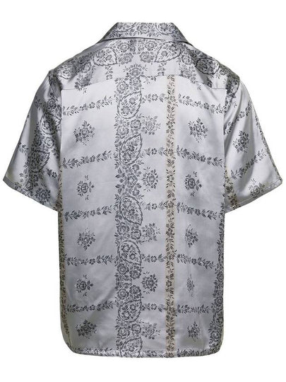 Silver Bowling Shirt With All-Over Floreal Print In Cupro Man - NEEDLES - BALAAN 2