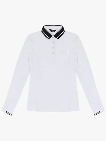 Drew Yokoeri Pique Long Sleeve T-Shirt DF41LT04WHITE - DRUH GOLF - BALAAN 1