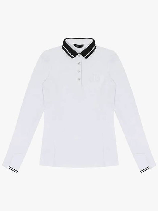 Drew Yokoeri Pique Long Sleeve T-Shirt DF41LT04WHITE - DRUH GOLF - BALAAN 1