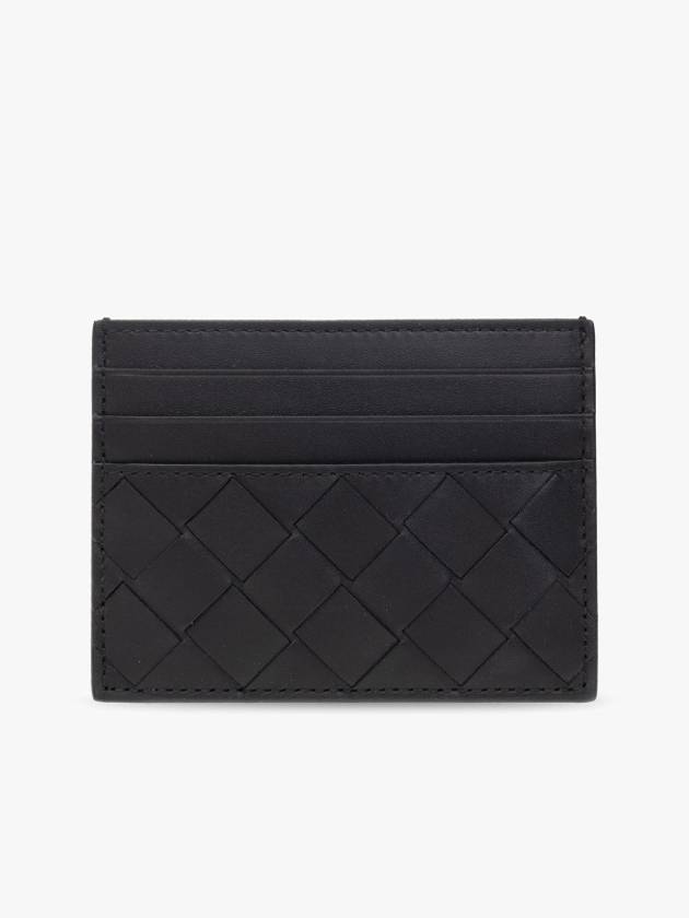 Intrecciato Leather Card Wallet Black - BOTTEGA VENETA - BALAAN 3