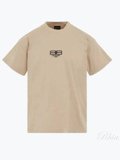 BB Paris Cotton Short Sleeve T-Shirt Beige - BALENCIAGA - BALAAN 2