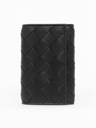 Intrecciato Leather Key Holder Black - BOTTEGA VENETA - BALAAN 2