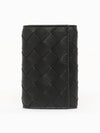 Intrecciato Leather Key Holder Black - BOTTEGA VENETA - BALAAN 2