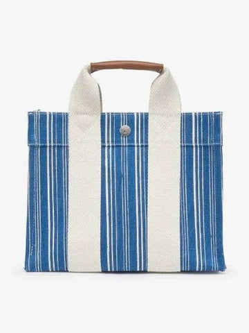 XS Striped Linen Tote Bag Blue TOTEXSFBLUE - RUE DE VERNEUIL - BALAAN 1