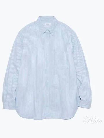 Button Down Striped Wind Shirt Sax SUGF352 SX - NANAMICA - BALAAN 1