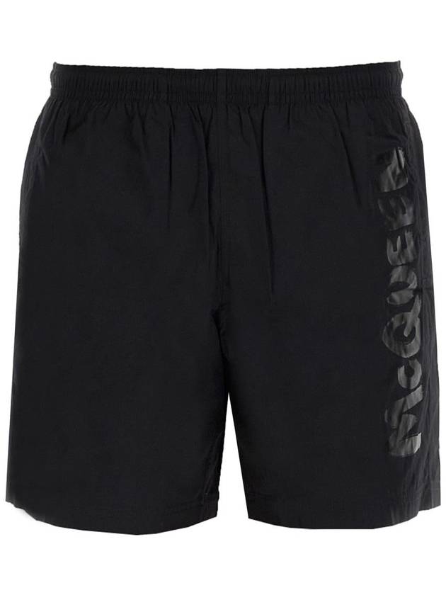 Men's Side Graffiti Logo Swim Shorts Black - ALEXANDER MCQUEEN - BALAAN 2