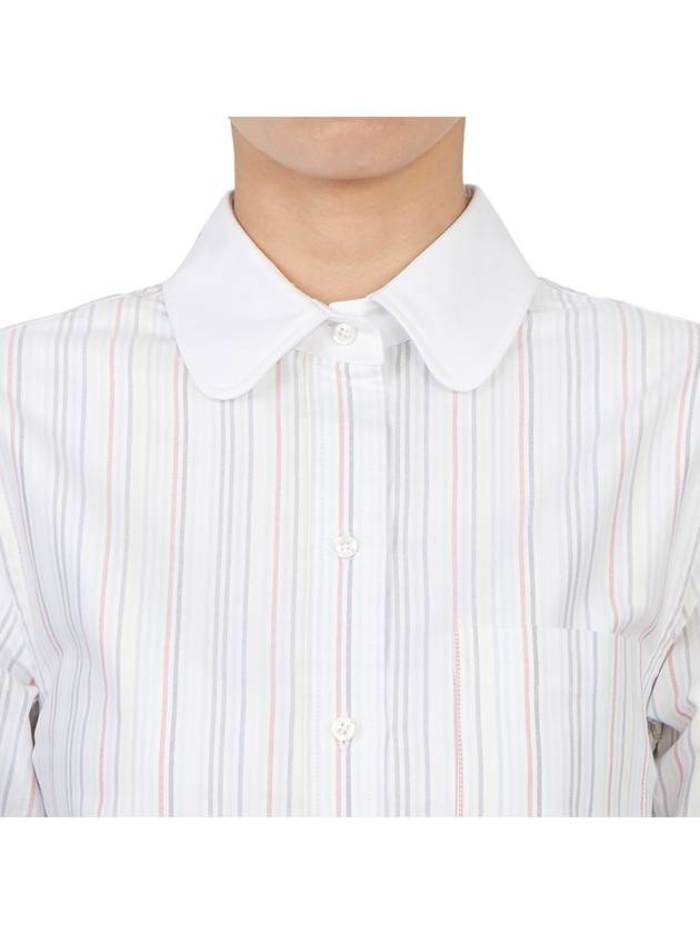 Pleated Back Striped Oxford Short Dress - THOM BROWNE - BALAAN 10