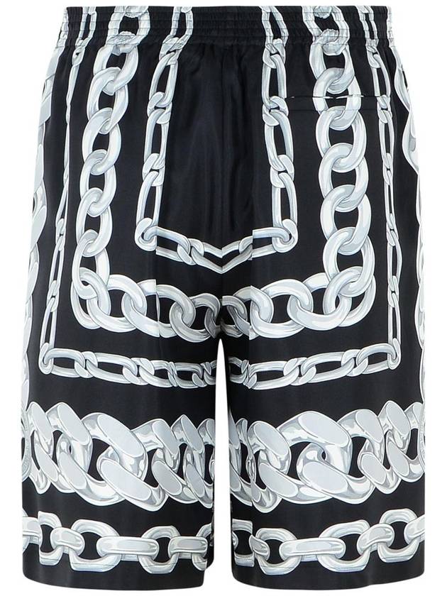 Versace 'Chains' Black Silk Bermuda Shorts - VERSACE - BALAAN 3