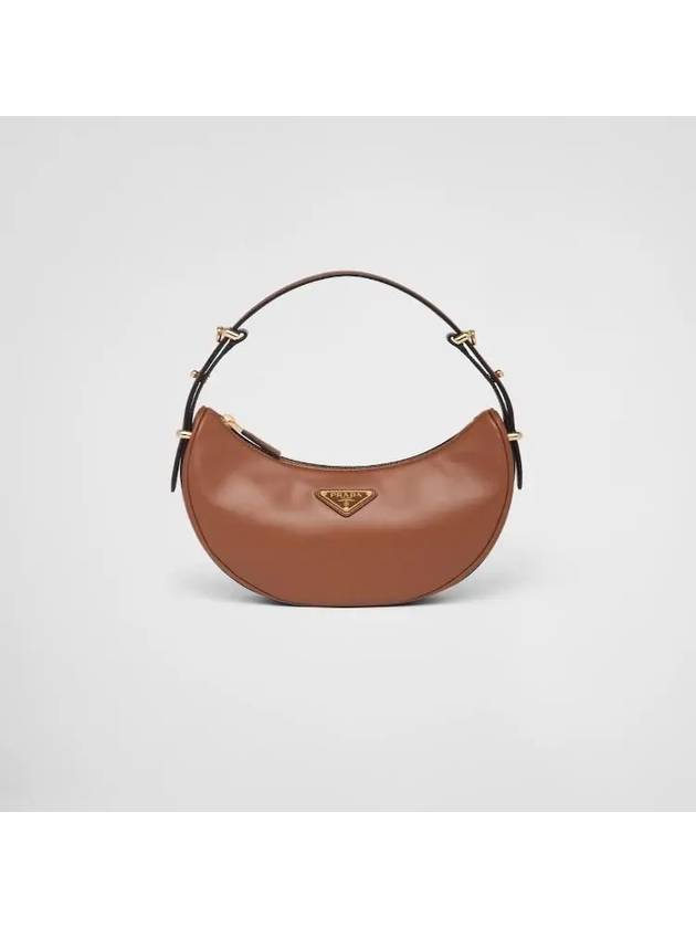 Arque Leather Shoulder Bag Cognac - PRADA - BALAAN 1