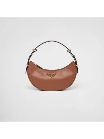 Arque Leather Shoulder Bag Cognac - PRADA - BALAAN 1