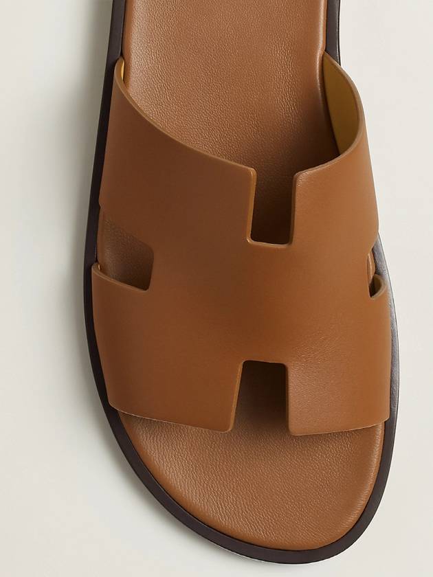 Izmir Leather Slippers Gold - HERMES - BALAAN 6