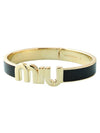 Enamel Metal Logo Bracelet Black - MIU MIU - BALAAN 2