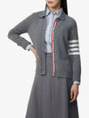 Women's 4 Bar Raglan Wool Polo Cardigan Grey - THOM BROWNE - BALAAN 2