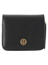 Robinson Leather Half Wallet Black - TORY BURCH - BALAAN 1