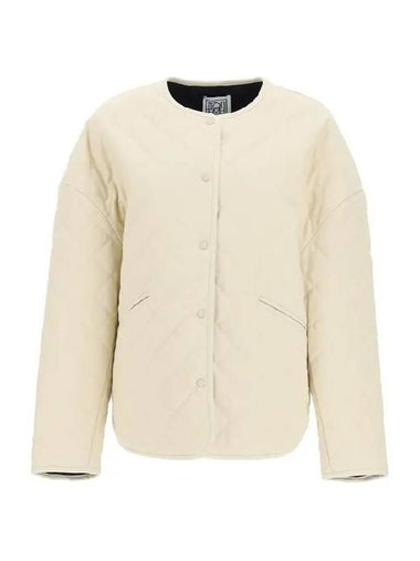 Quilted Cotton Canvas Jacket Ivory - TOTEME - BALAAN 1