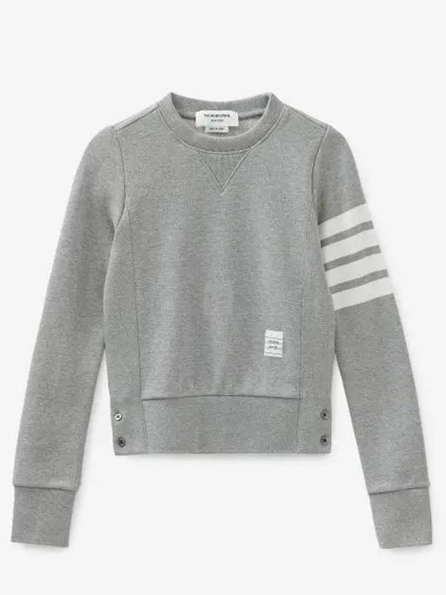 Engineered 4 Bar Stripe Loopback Jersey Knit Crewneck Sweatshirt Light Grey - THOM BROWNE - BALAAN 2