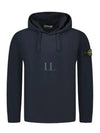 Wappen Patch Brushed Cotton Fleece Hoodie Black - STONE ISLAND - BALAAN 2