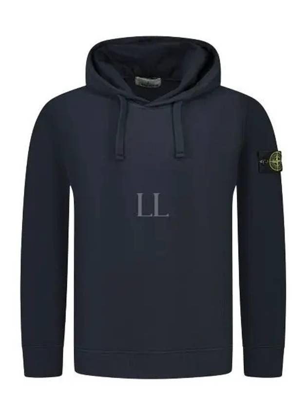 Wappen Patch Brushed Cotton Fleece Hoodie Black - STONE ISLAND - BALAAN 2