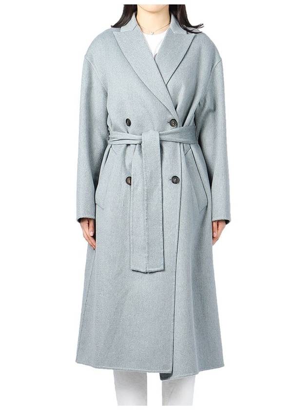 Double Breasted Cashmere Single Coat Grey - BRUNELLO CUCINELLI - BALAAN 2