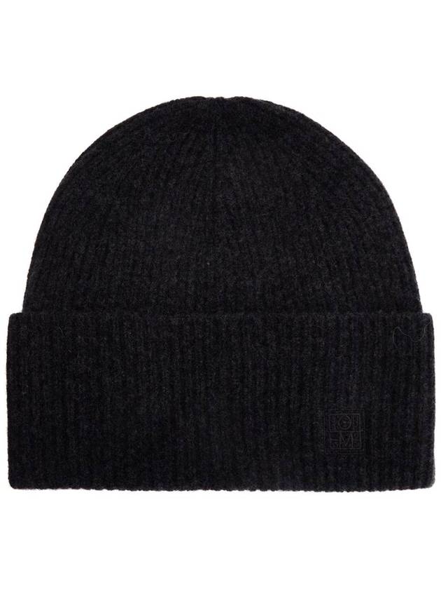 charcoal melange ribbed wool beanie - TOTEME - BALAAN 1