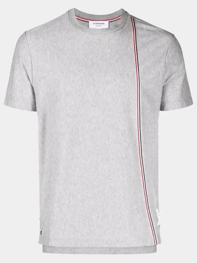 RWB Stripe Cotton Short Sleeve T-shirt Grey - THOM BROWNE - BALAAN 2