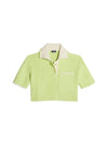 Le Polo Maille Acro Contrast Crop Knit Polo Light Green - JACQUEMUS - BALAAN.