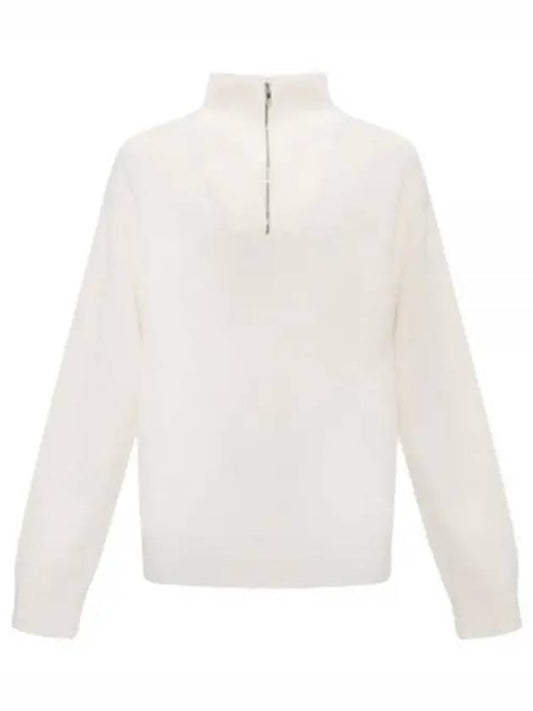 Lamar Quarter Zip-Up Knit Top White - THEORY - BALAAN 2