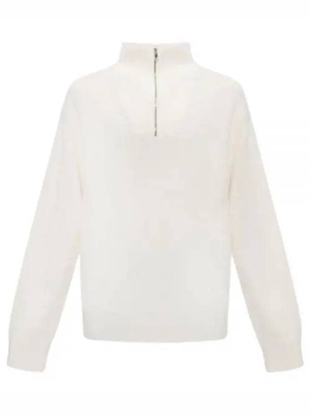 Lamar Quarter Zip-Up Knit Top White - THEORY - BALAAN 2