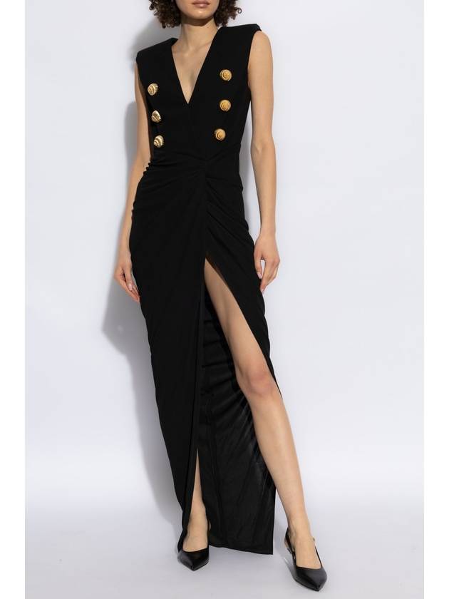 Balmain Dress With Slit, Women's, Black - BALMAIN - BALAAN 3