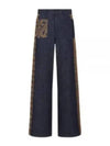 Flower Embroidered Cotton Denim Jeans Blue - DIOR - BALAAN 2