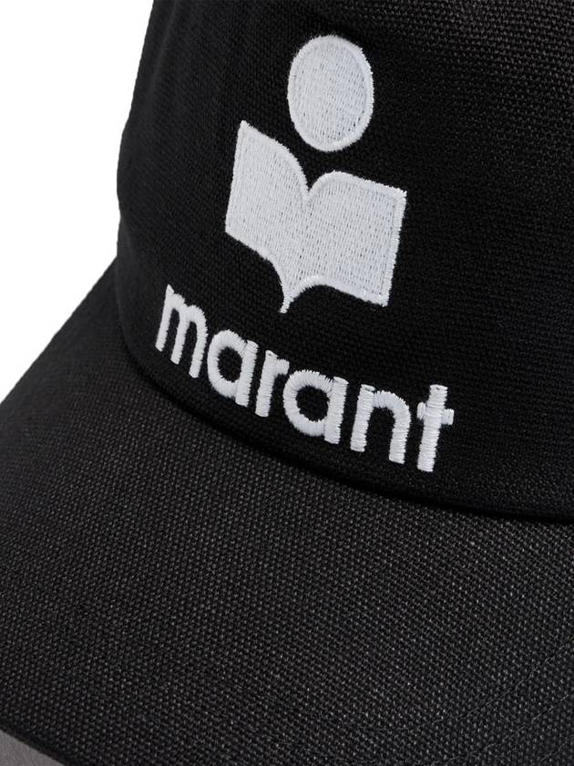 Tyron Logo Cotton Ball Cap Black - ISABEL MARANT - BALAAN 4