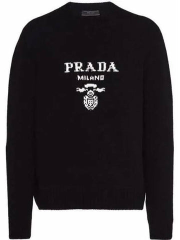 UMB223 Wool Cashmere Logo Sweater 1YM WF0002 1008853 - PRADA - BALAAN 1