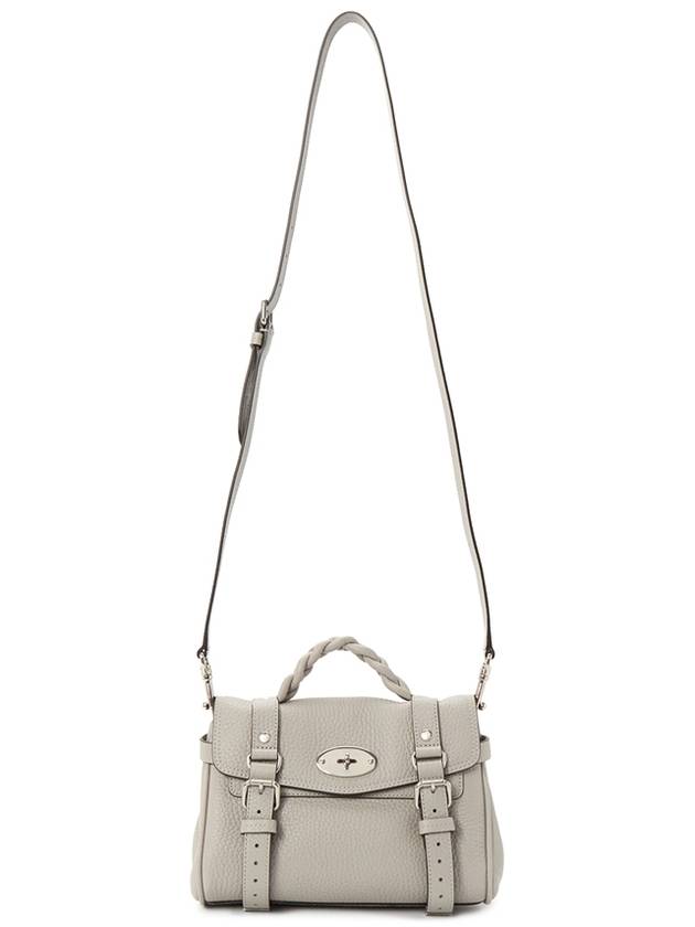 Alexa Heavy Grain Mini Tote Bag Pale Grey - MULBERRY - BALAAN 8