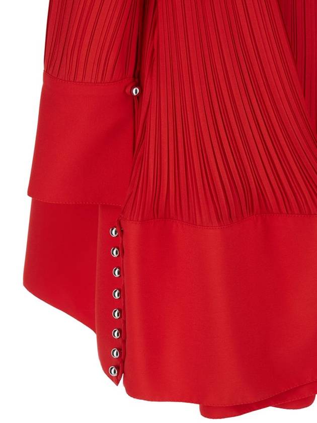 Short Dress With Red Pleated Effect In Technical Fabric  Woman - LANVIN - BALAAN 3