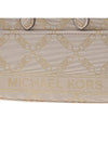 Gigi Small Metallic Empire Logo Jacquard Tote Bag Pale Gold Natural - MICHAEL KORS - BALAAN 8