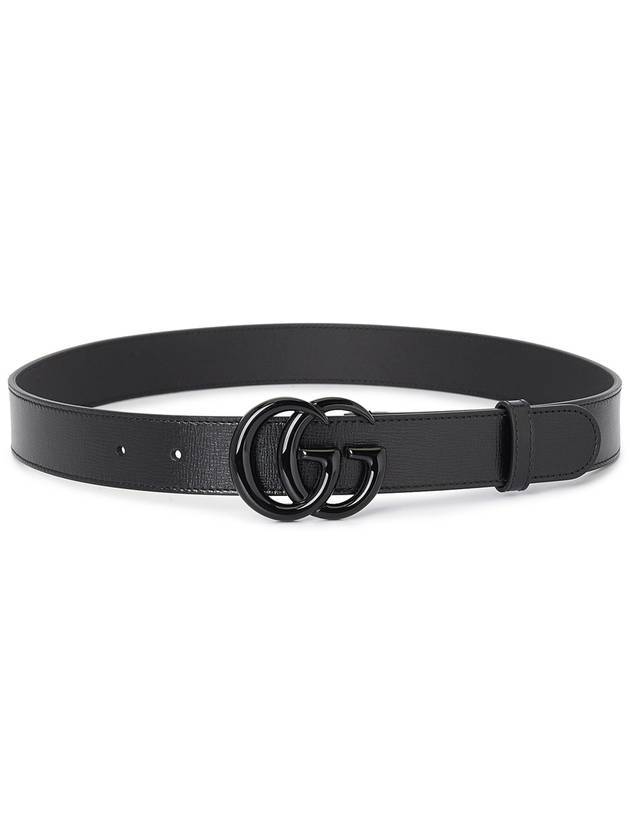 GG Marmont Thin Belt Black - GUCCI - BALAAN 1