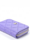 Classic Caviar Zipper Coin Card Wallet Purple Purple Champagne Gold - CHANEL - BALAAN 6