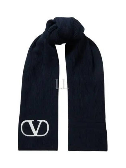 Virgin Wool Muffler Navy - VALENTINO - BALAAN 2